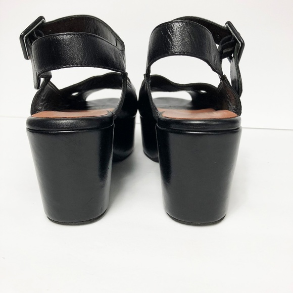 Robert Clergerie Black Leather Platform Sandals - Picture 5 of 7